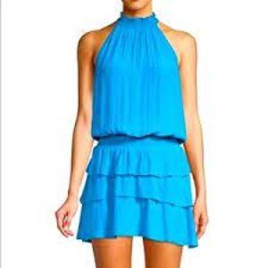 Ramy Brook Perla Tiered Dress Pool Blue size Small